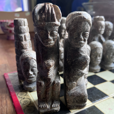 Vintage Carved Chess Set