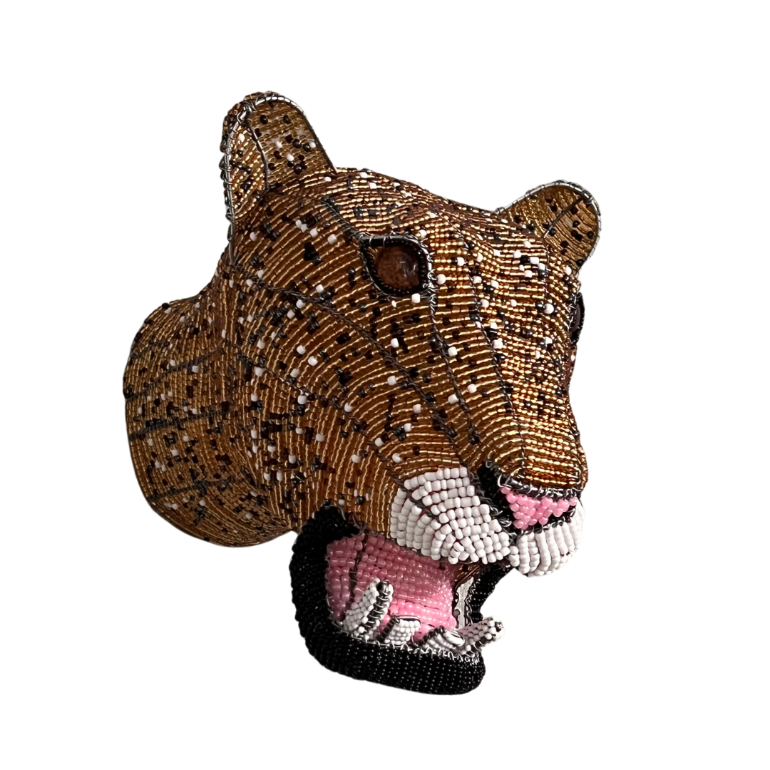 Kaya Hand Beaded Leopard Trophy Head