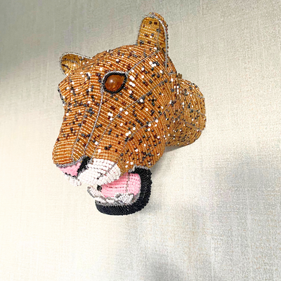 Kaya Hand Beaded Leopard Trophy Head