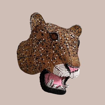 Kaya Hand Beaded Leopard Trophy Head