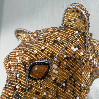 Kaya Hand Beaded Leopard Trophy Head