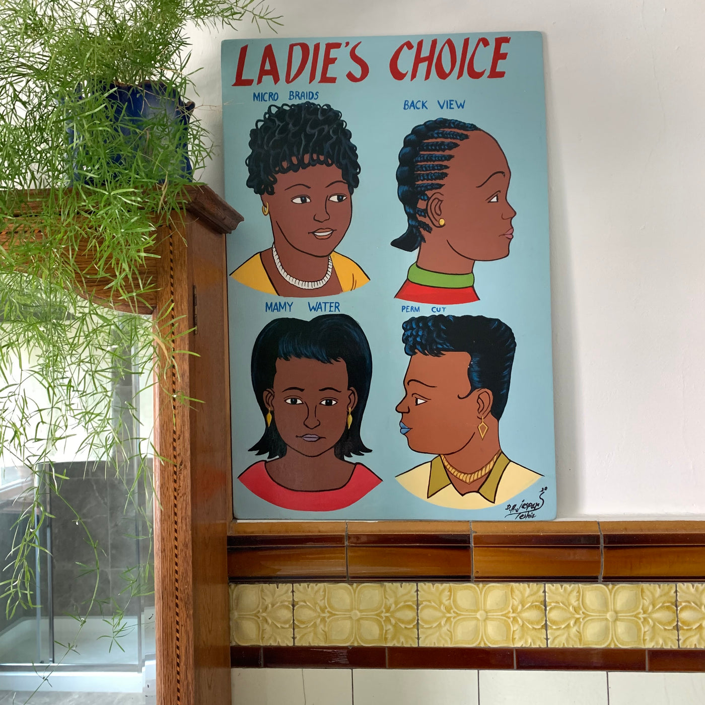 Ladies Choice (blue) - Ghanaian Barbershop Art