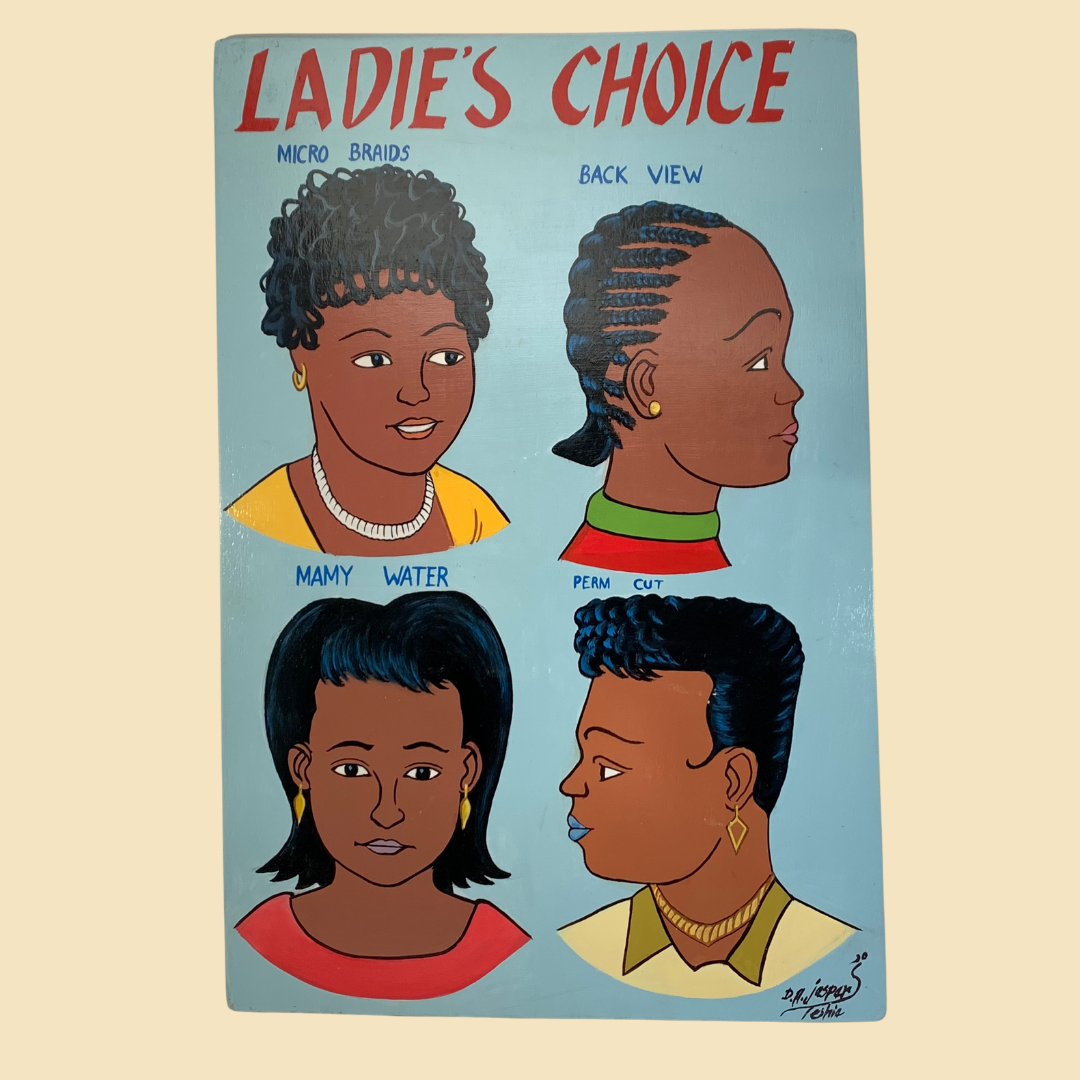 Ladies Choice (blue) - Ghanaian Barbershop Art