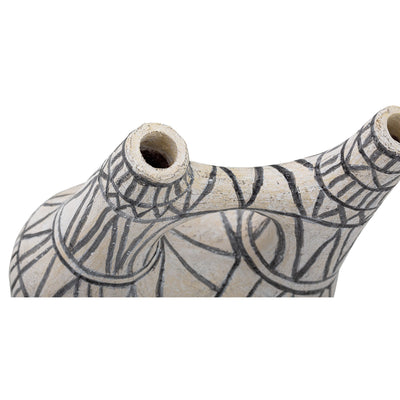 Yael Black and White Terracotta Vase