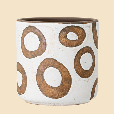 Avo Deco Flowerpot, White, Terracotta