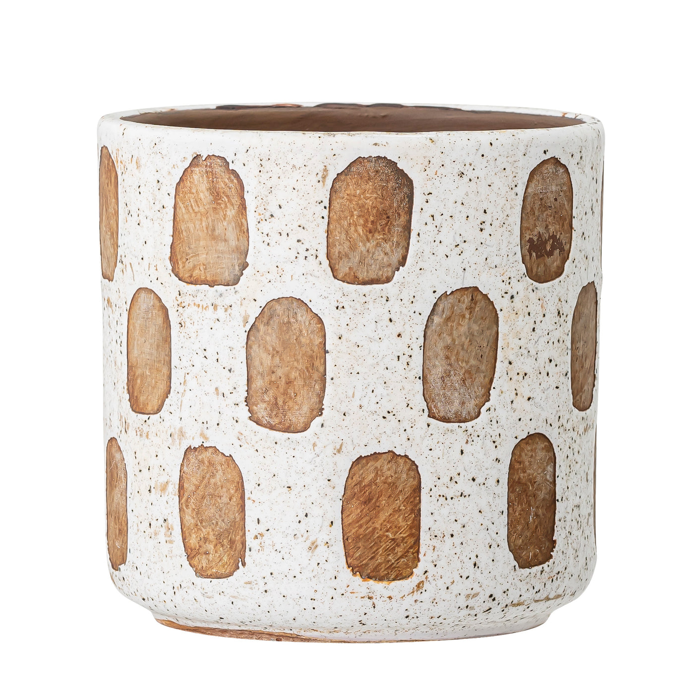 Azka Deco Flowerpot, White, Terracotta-1