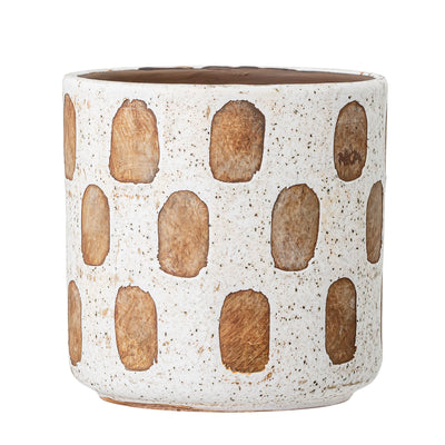Azka Deco Flowerpot, White, Terracotta-1