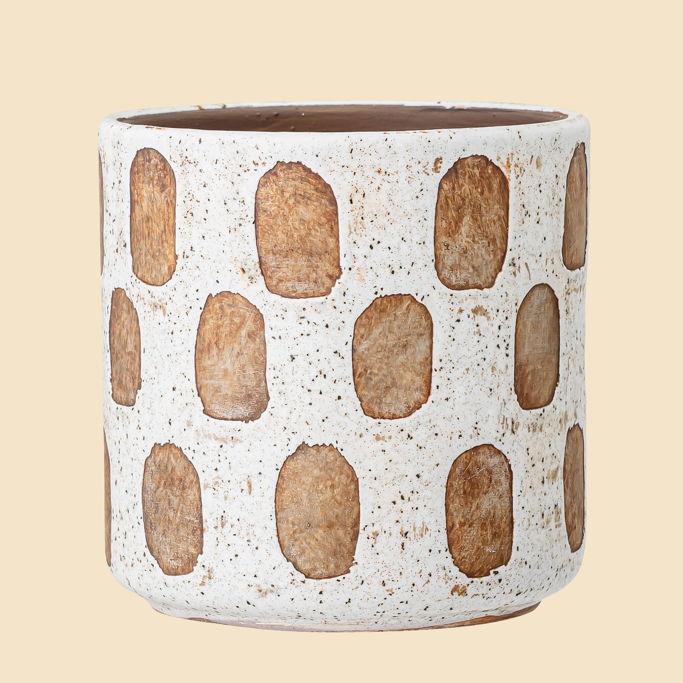 Azka Deco Flowerpot, White, Terracotta