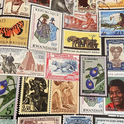 African Stamps Wrapping Paper