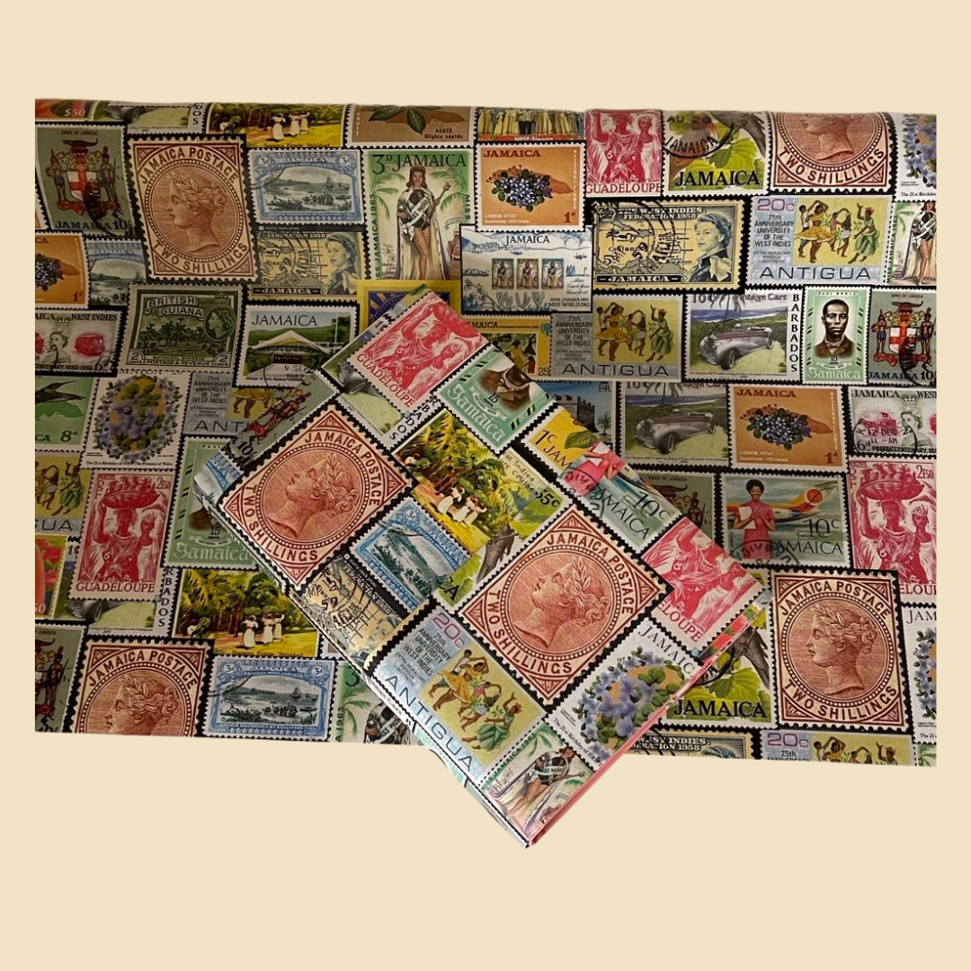 Costa Rican Wrapping Paper Caribbean Stamps Wrapping Paper | Kazvare Made It | Gift Wrap on The ...