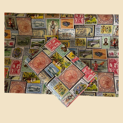 Caribbean Stamps Wrapping Paper