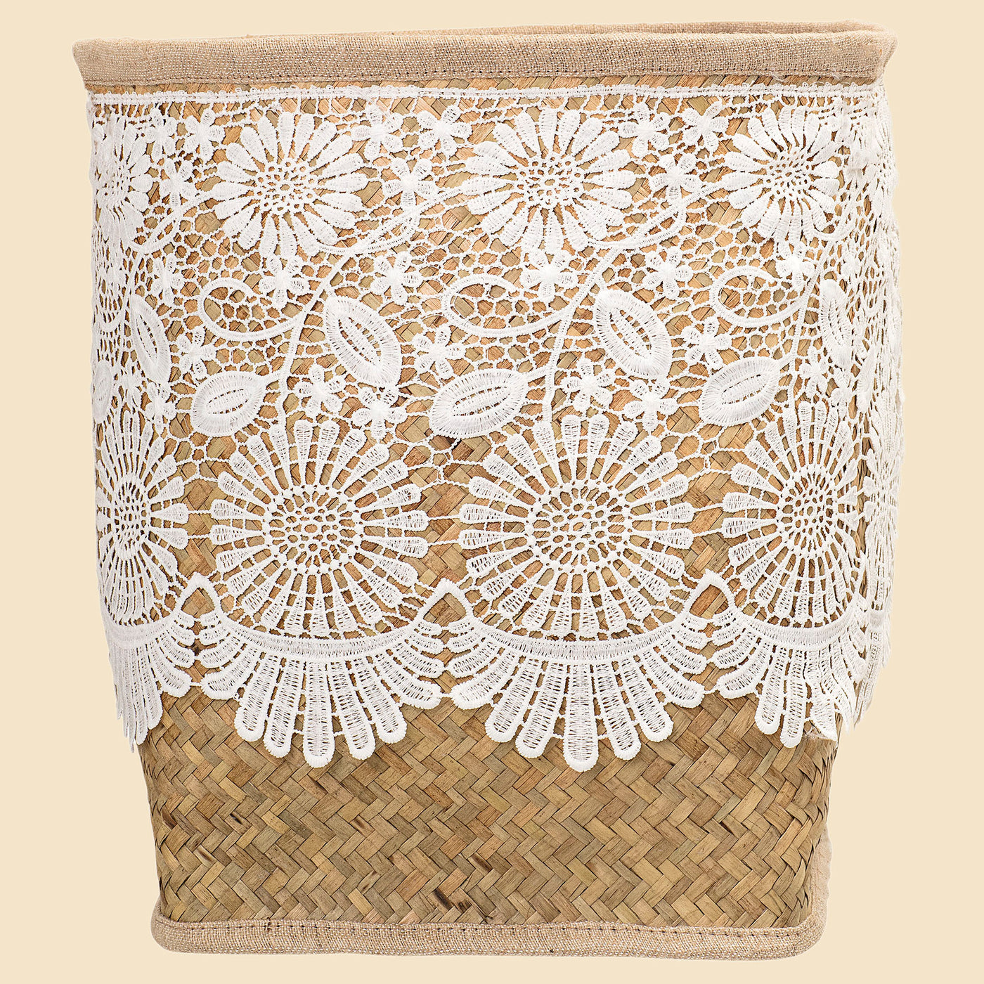 Seagrass and Lace Basket