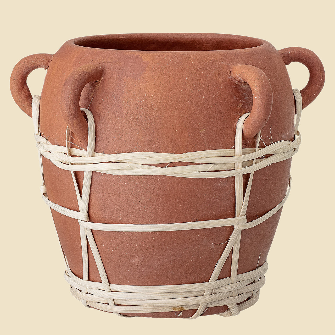Rustic Terracotta and Jute Vase