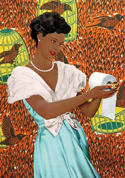 Lady with the Loo Roll Art Print