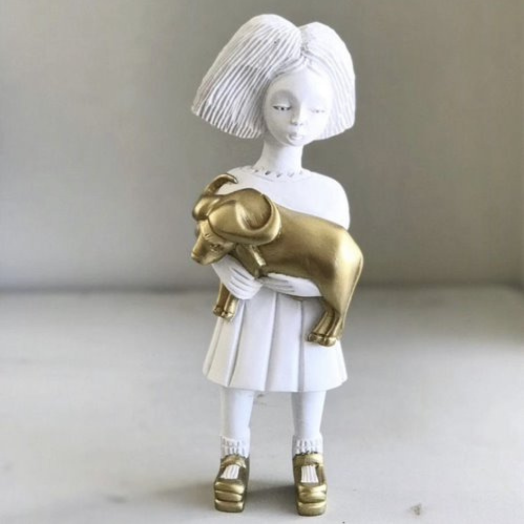 Noush Dolls Little Six Children Holding Bull