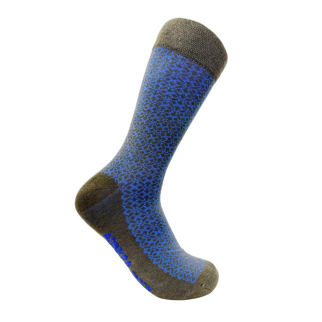 NSAA Combed Cotton Socks (Blue on Brown)
