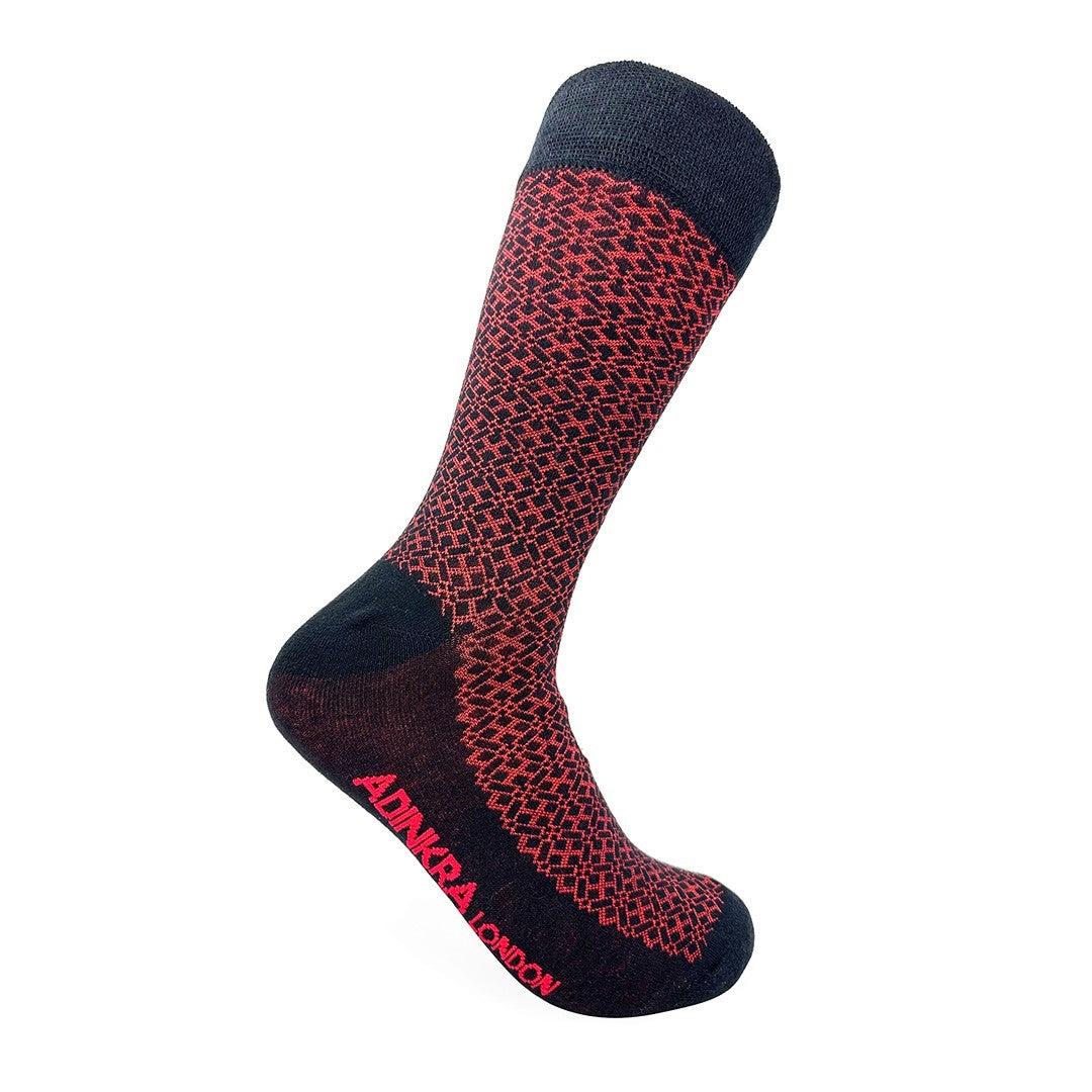 NSAA Combed Cotton Socks (Red on Black)